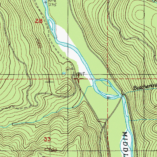 Topographic Map of Snake Creek, OR
