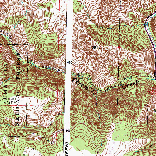 Topographic Map of Snake Creek, OR
