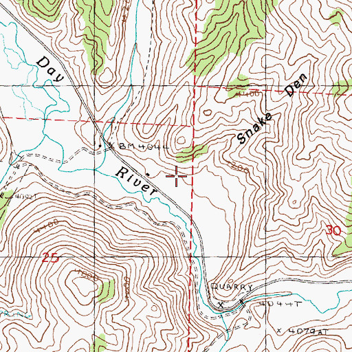 Topographic Map of Snake Den, OR