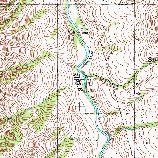 Topographic Map of Snell Creek, OR