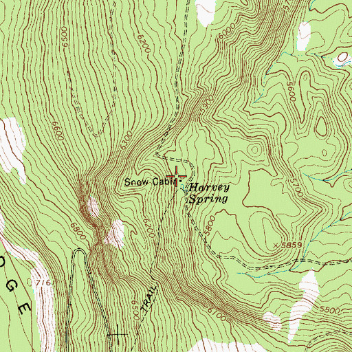 Topographic Map of Snow Cabin, OR