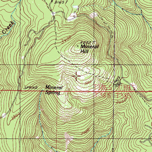 Topographic Map of Snow Camp Trail, OR