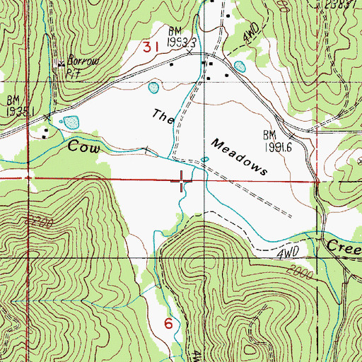 Topographic Map of Snow Creek, OR