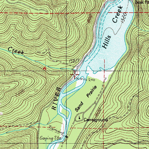 Topographic Map of Snow Creek, OR