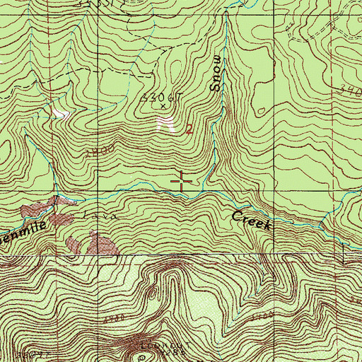 Topographic Map of Snow Creek, OR