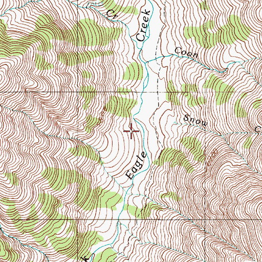 Topographic Map of Snow Creek, OR