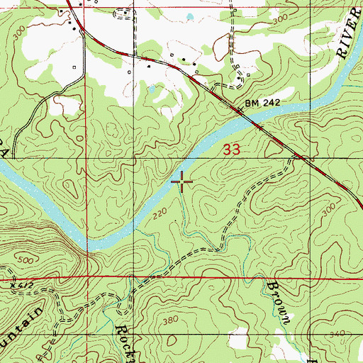 Topographic Map of Brown Branch, AL