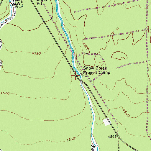 Topographic Map of Snow Creek Project Camp, OR