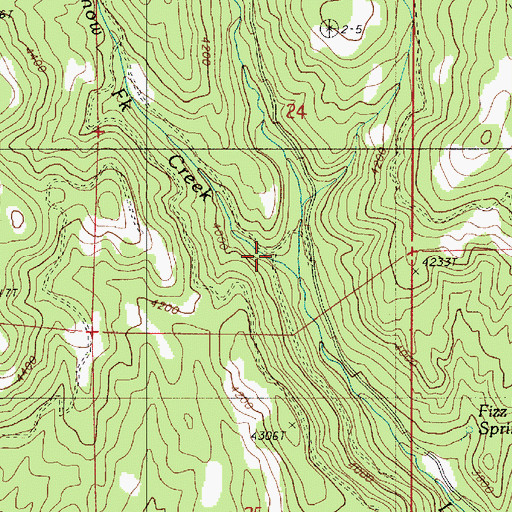 Topographic Map of Snow Fork Creek, OR