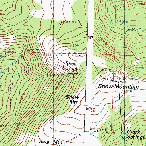 Topographic Map of Snow Spring, OR
