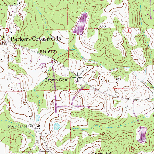 Topographic Map of Brown Cemetery, AL