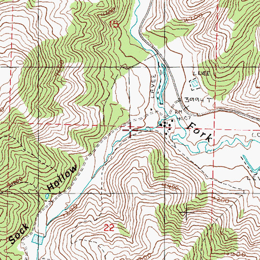 Topographic Map of Sock Hollow, OR