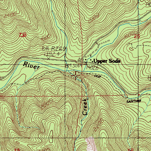 Topographic Map of Soda Fork, OR