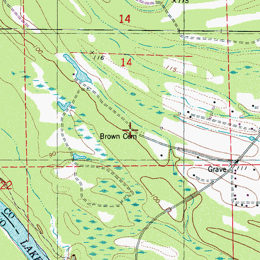 Topographic Map of Brown Cemetery, AL