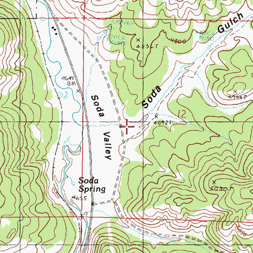 Topographic Map of Soda Gulch, OR