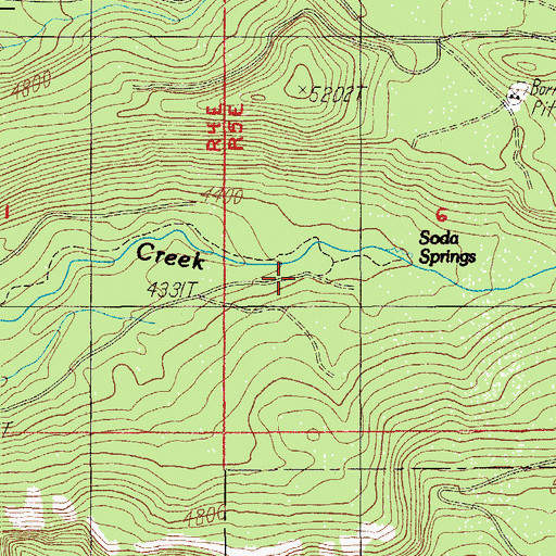 Topographic Map of Soda Spring, OR
