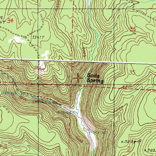 Topographic Map of Soda Spring, OR
