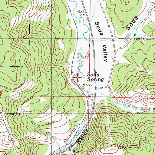Topographic Map of Soda Spring, OR