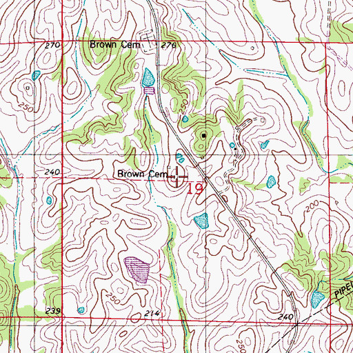 Topographic Map of Brown Cemetery, AL