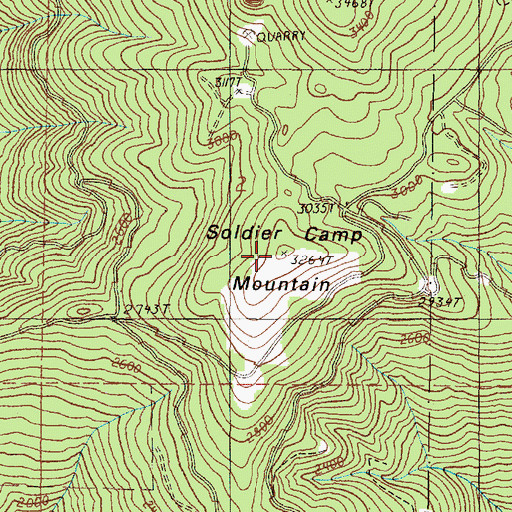 Topographic Map of Soldier Camp Mountain, OR