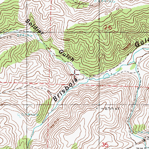 Topographic Map of Soldier Gulch, OR