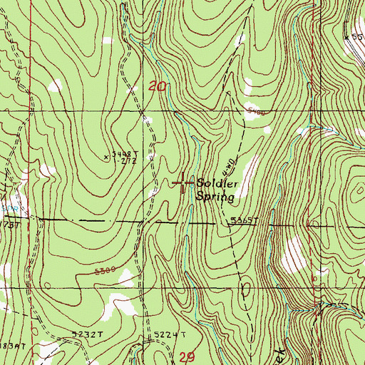 Topographic Map of Soldier Spring, OR