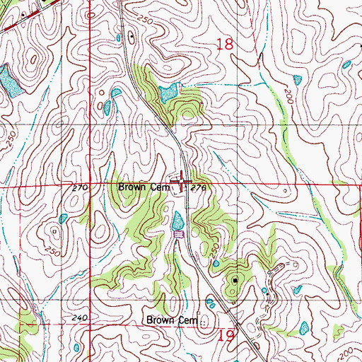 Topographic Map of Brown Cemetery, AL