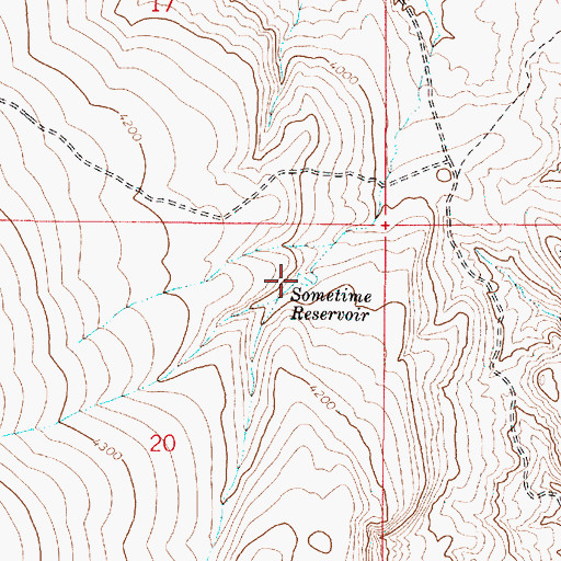 Topographic Map of Sometime Reservoir, OR
