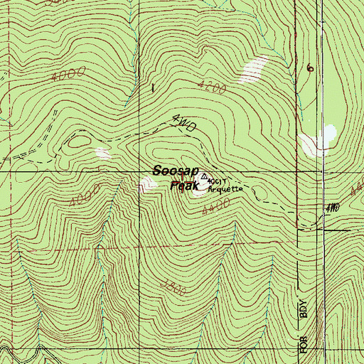 Topographic Map of Soosap Peak, OR