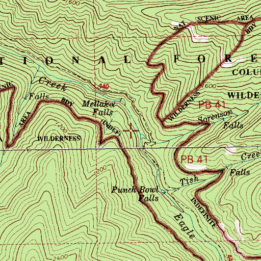 Topographic Map of Sorenson Creek, OR