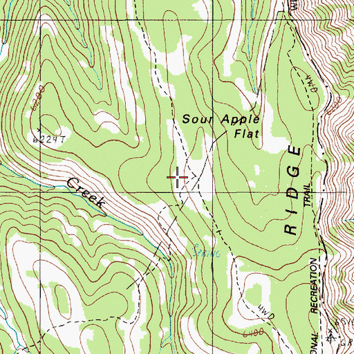 Topographic Map of Sour Apple Flat, OR