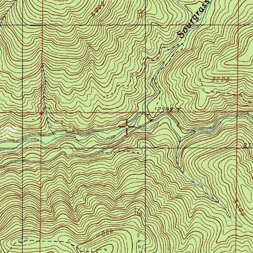 Topographic Map of Sourgrass Creek, OR