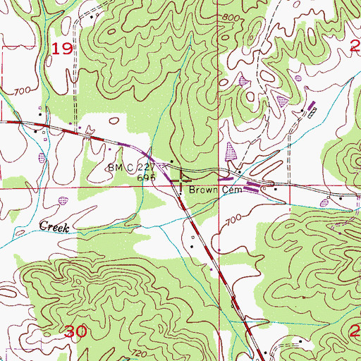 Topographic Map of Brown Cemetery, AL