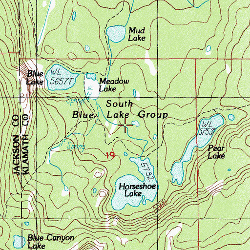 Topographic Map of South Blue Lake Group, OR