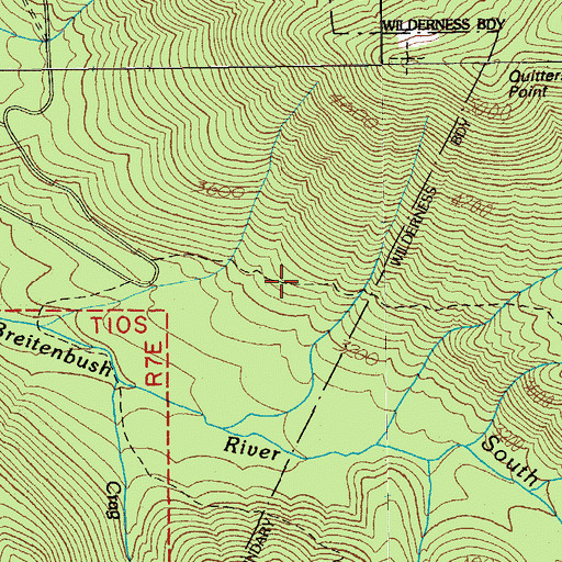 Topographic Map of South Breitenbush Trail, OR