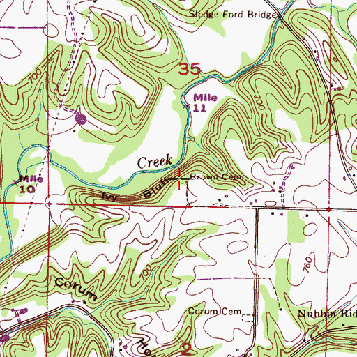 Topographic Map of Brown Cemetery, AL