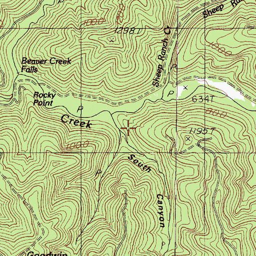 Topographic Map of South Canyon, OR