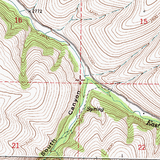 Topographic Map of South Canyon, OR