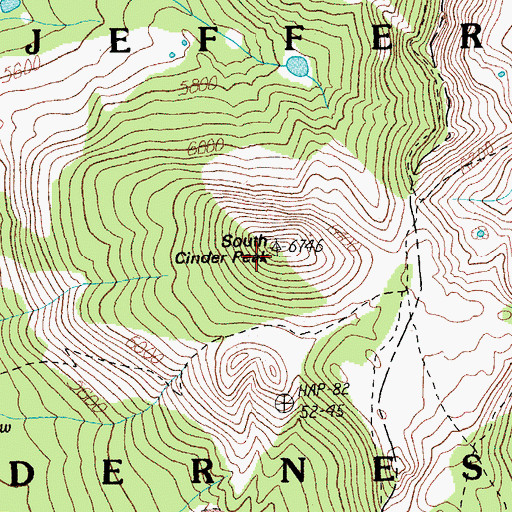 Topographic Map of South Cinder Peak, OR