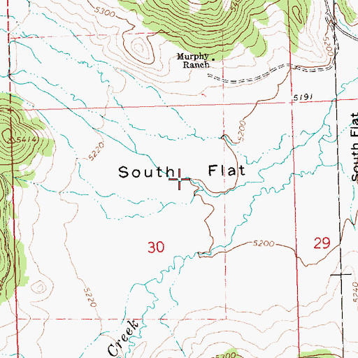 Topographic Map of South Flat, OR
