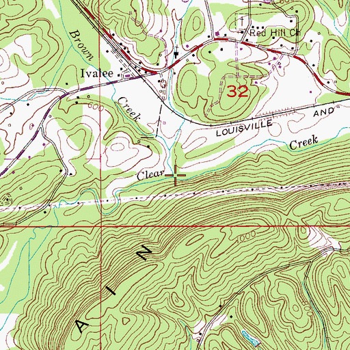 Topographic Map of Brown Creek, AL
