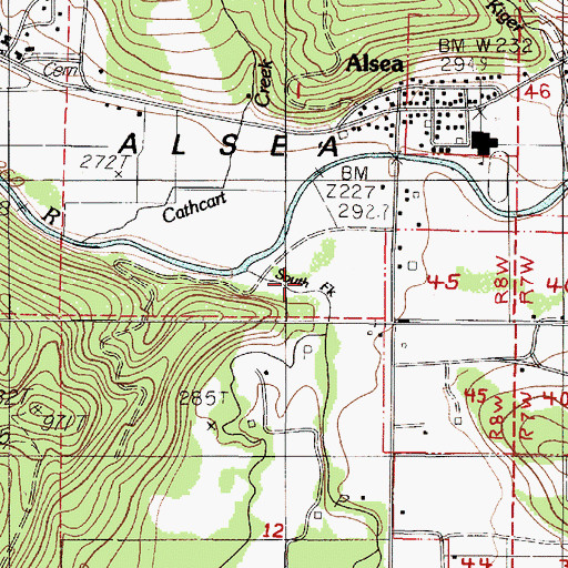 Topographic Map of South Fork Alsea River, OR