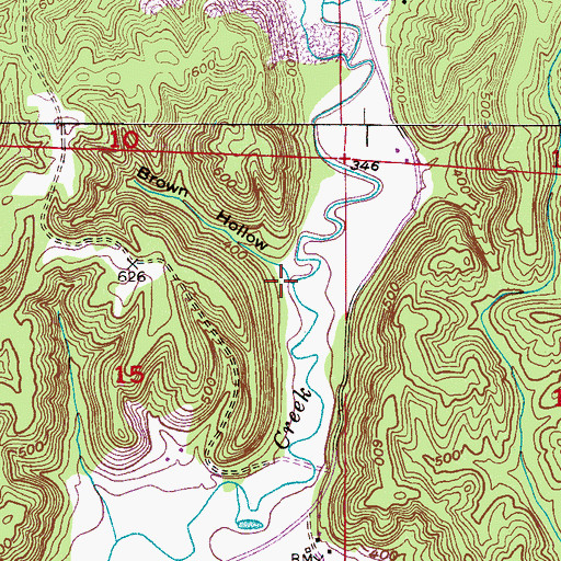 Topographic Map of Brown Hollow, AL