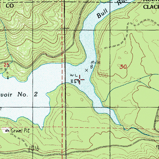 Topographic Map of South Fork Bull Run River, OR