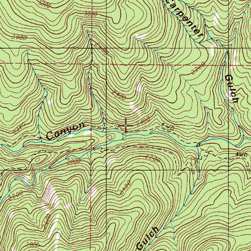 Topographic Map of South Fork Canyon Creek, OR