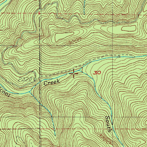 Topographic Map of South Fork Chilcoot Creek, OR