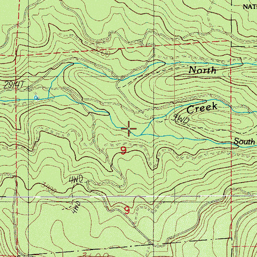 Topographic Map of South Fork Clark Creek, OR