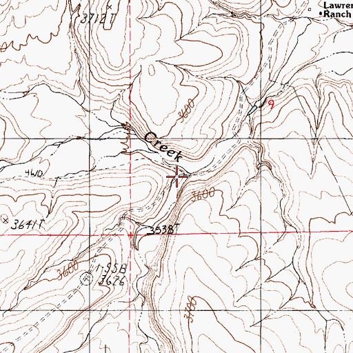 Topographic Map of South Fork Cottonwood Creek, OR
