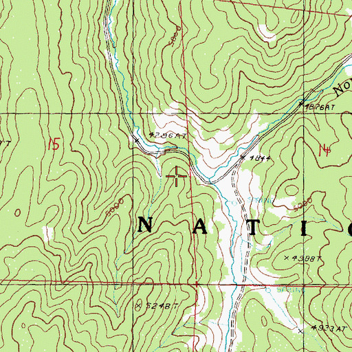 Topographic Map of South Fork Deer Creek, OR
