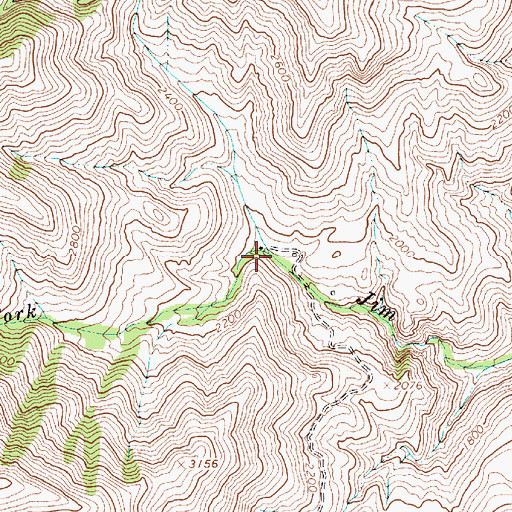 Topographic Map of South Fork Jim Creek, OR